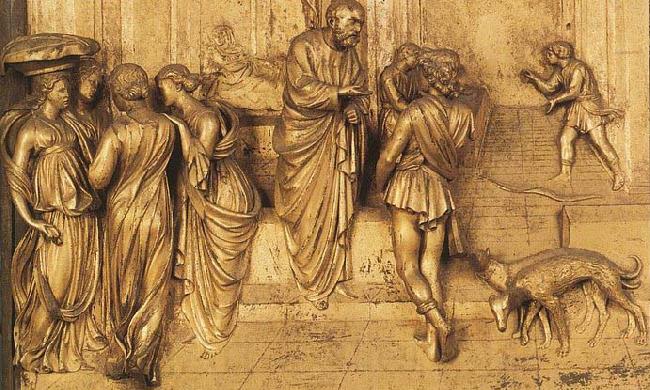 Lorenzo Ghiberti Isaac Sends Esau to Hunt Norge oil painting art